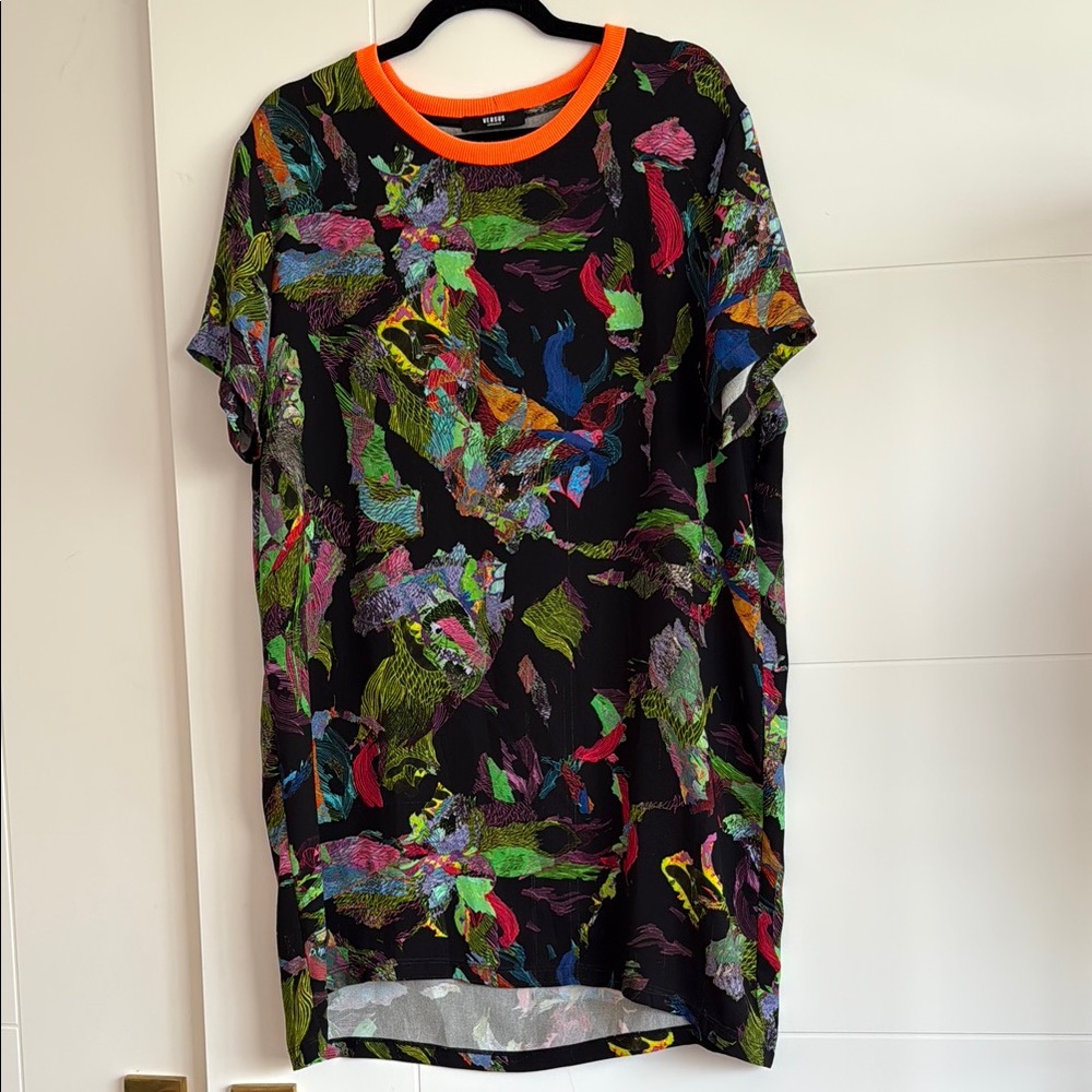 Versus Versace Orange Black Raglan Mini Dress